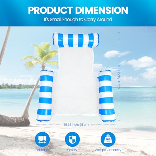 2 Pack 4-in-1 Inflatable Pool Hammock