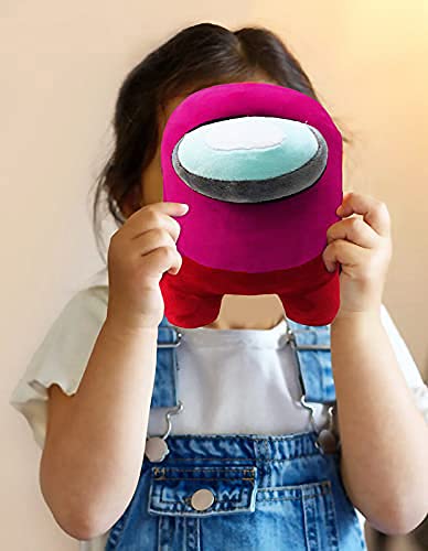 Hug 'N' Feel Soft TOYSAmong us Toys, Among us Toys Imposter, Among Us Plush Toy, Birthday Gift for Girls & Boy, Birthday Gift Baby Toys Plush & Stuffed Toys (18 cm, Rani Pink and Red) - Image 3 thumbnail