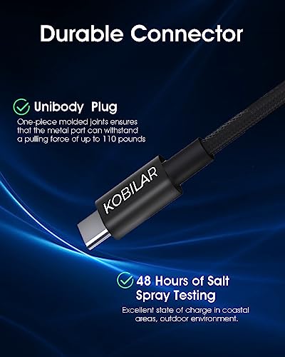 Kobilar USB C to USB C Cable,60W 3A Fast Charging USB C Charger Cable 3 Pack(3.3+5+6.6ft),Type C to Type C Cable for iPhone17/16 Pro/Plus/ProMax/ipad Air 7/ iPad Pro2024/Samsung S25 — view 3