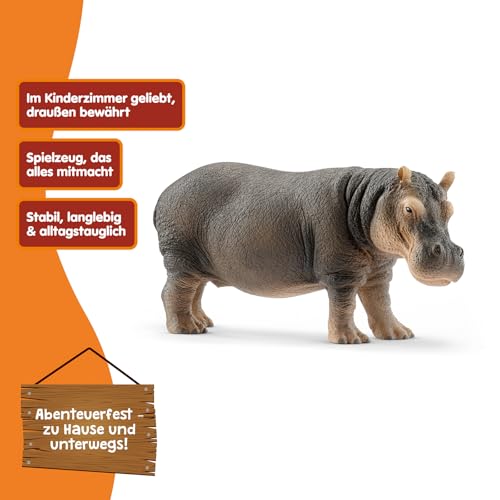 SCHLEICH WILD Life | Flusspferd 14814 | detailgetreue Tierfiguren | Zoo Spielzeug | tolles Geschenk für Jungen und Mädchen | Deko für Geburtstag | Spielfigur ab 3 Jahren | 13 x 5 x 6 cm