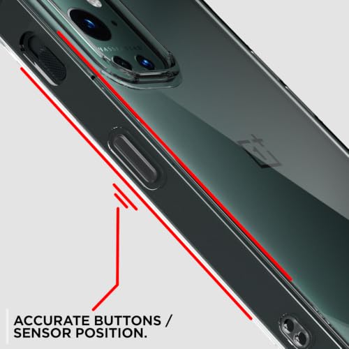 Image of Outlouders Back Cover for OnePlus 9 Pro Clear Transparent PC + TPU Bumper Case with Raised Edges for Shockproof Protection (Transparent)