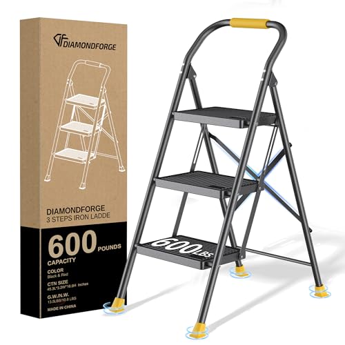 Foldable 3 Step Ladder 600Lbs