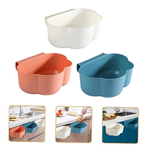Papelera colgante de cocina 3 piezas color rosa miniatura 6