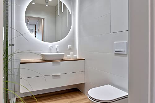 Miroir Rond LED 90 cm Éclairage Blanc Froid Miroir Lumineux Circulaire - 8