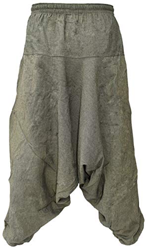 Gheri Men's Cotton Hemp Harem Aladdin Genie Wide Crotch Ninja Pants Trousers4