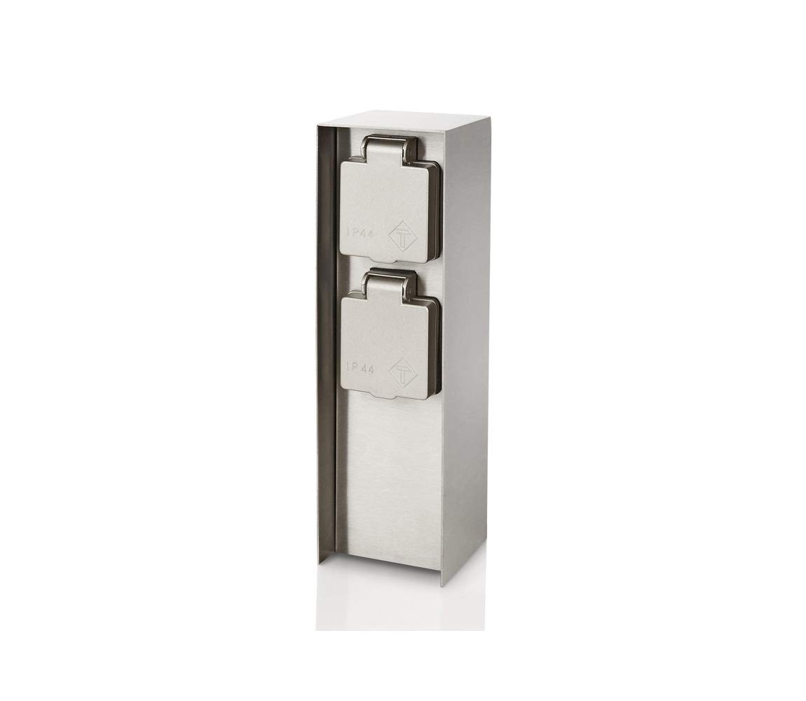 Philips MyGarden, Borne Multiprise de jardin, 23x7x7cm, Argenté