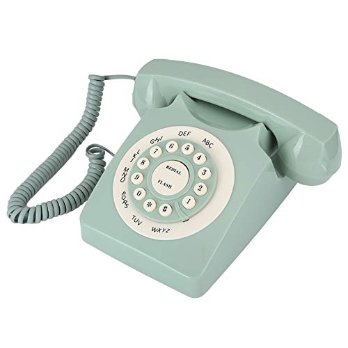 EBTOOLS Teléfono Retro,Teléfono Fijo Retro de Pared con pulsación de Botones,teléfono Europeo con Cable con Botones Grandes para el hogar, Escritorio, decoración de Oficina, Regalo