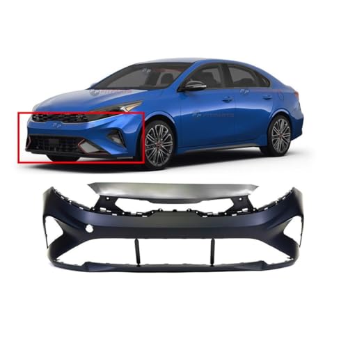 Image of FitParts Compatible with Kia Forte 2022-2024 Front Bumper Cover | Primed, With Parking Sensor Holes, Ready to Paint, OEM 86511M7500, KI1000219