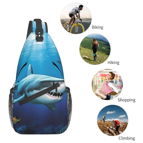 Bolso cruzado Great White Fish para hombre y mujer miniatura 6