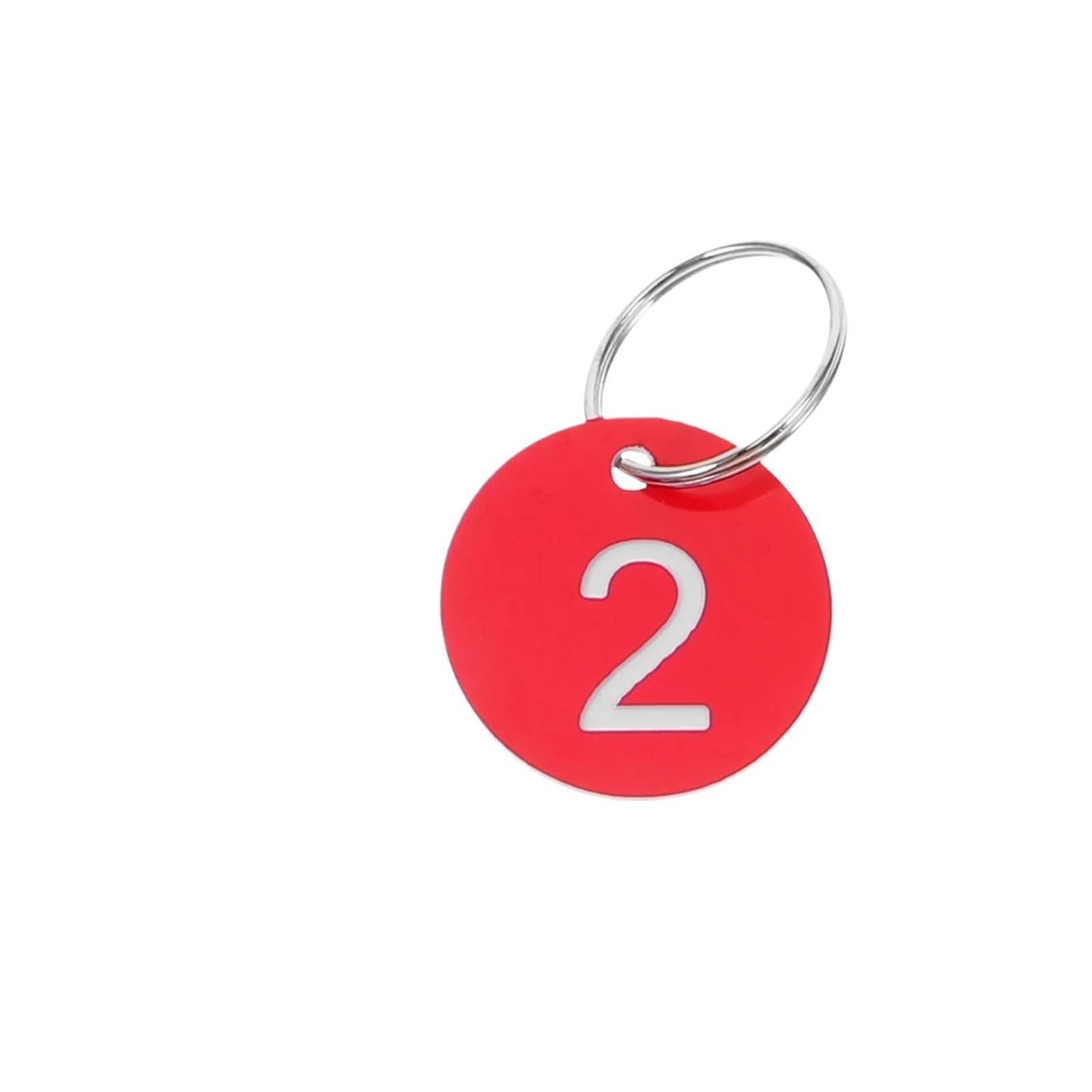 1 set di targhette numerate in plastica robusta, design rotondo, 1-20 fori da appendere, per bar, ristoranti, tavoli, per ufficio, hotel, cassetta postale, dormitorio, chiavi per armadietti (rosso)