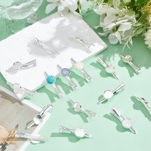 SUNNYCLUE Pack de 30 Pinzas de Pelo Todoigator Plata de Hierro con Base Redonda para Manualidades miniatura 4