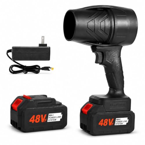 Image of Cordless Air Blower with 2 Rechargeable Batteries, Portable Handheld Electric Dust Blower for Car Interior, Keyboard, Electronics, Sofa, Garage & Home Cleaning