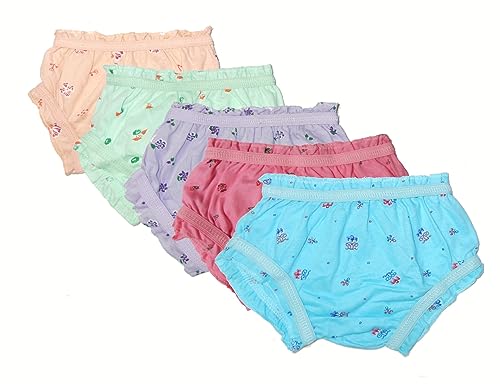 Girls 100% Cotton Panties | Girls Underwear | Traning Pants | Multicolor Pack of 5