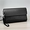 Business Clutch Bags Leather Men's Handbag Long Wallet Card Bag For Men Clutches For Men(Black) #3