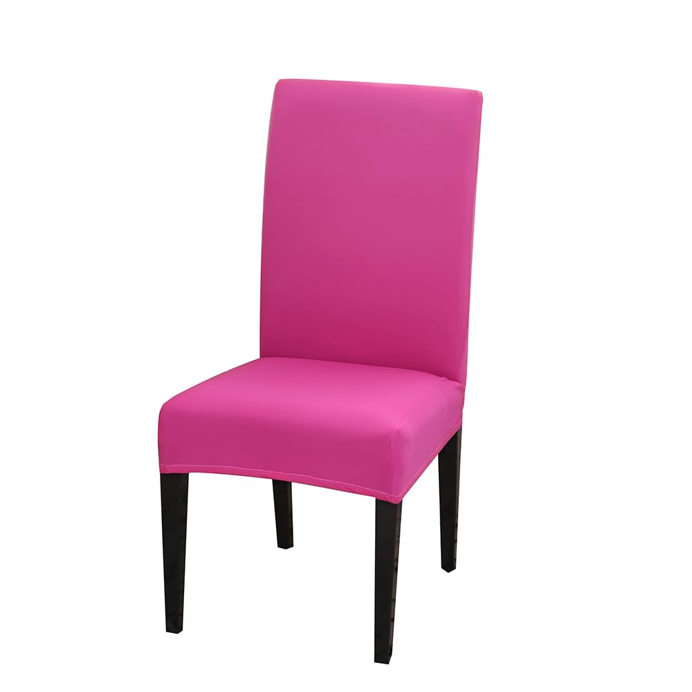Odot Soft Chair Covers, Elastic Dining Chairs, Seat Covers Washable Removable High Back Dining Chair Covers Chair Cover for Dining Room,Hotel,Banquet (Set of 6,Pink)