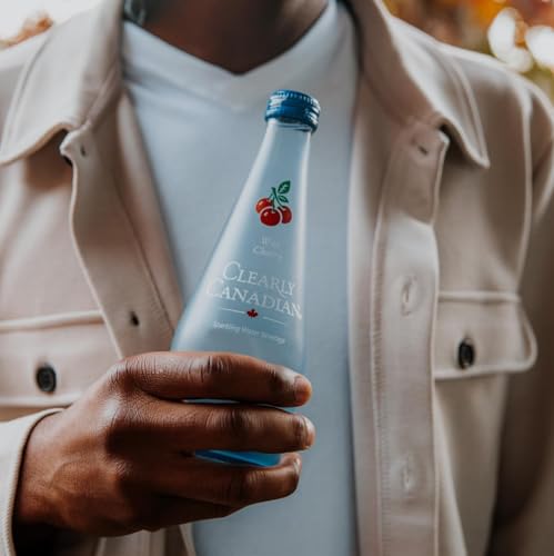 Image of Clearly Canadian Sparkling Flavored Water, 11 oz Glass Bottles - Variety of Refreshing Flavors, Premium Carbonated Beverage, Available in 12-Pack and 24-Pack Options (12 Pack, Cherry /Blackberry)