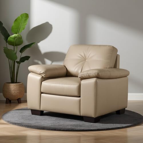 Image of Torque Antos Leatherette Sofa Set 1 Seater-Beige | Single Person Sofa Couch with Cushioned Seating | 1 Seater Sofa for Home Office Furniture Festival Gifts