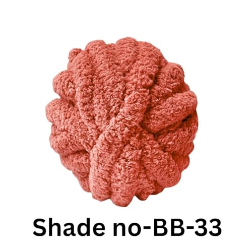 Image of VCR Burnt Orange Yarn, 200 Grams Big Chunky Hank, 22 Meters Length, Suitable for Knitting Blankets and Pillows, 100% Polyester Yarn Ball for Crochet DIY, Soft Threads, Pack of 1
