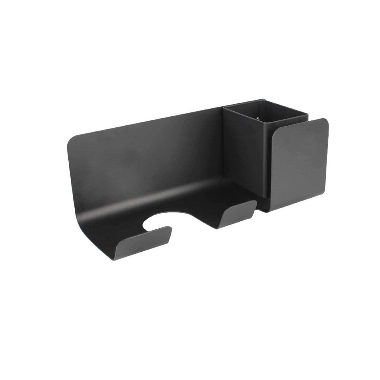 Soporte for secador de Pelo y Plancha, Estante Almacenamiento Multifuncional, Organizador, Aluminio montado en la Pared para Secador de Pelo(Black Single Cup)
