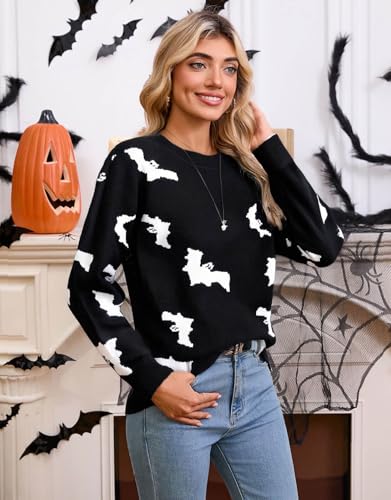 Image of Womens Cute Heart Sweater Crew Neck Long Sleeve Pullover Valentines Sweater