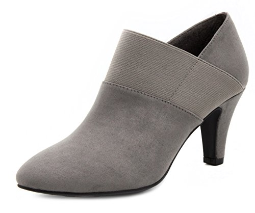 LONDON FOG Womens Bobbie Heel Ankle Booties Grey 11