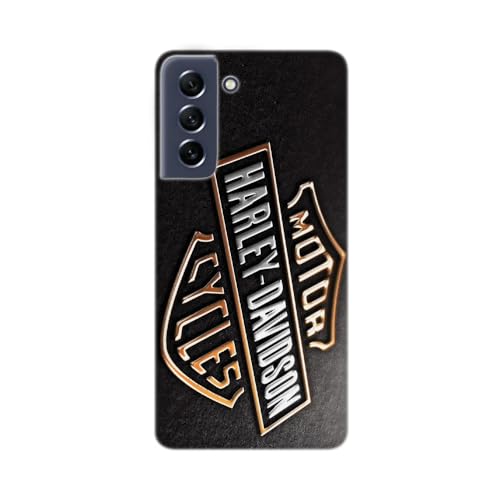 SUPER FABRIQUE Custodia Trasparente per Samsung Galaxy, Stampata in Francia, Logo Harley Davidson Luxe (Galaxy S21 5G)