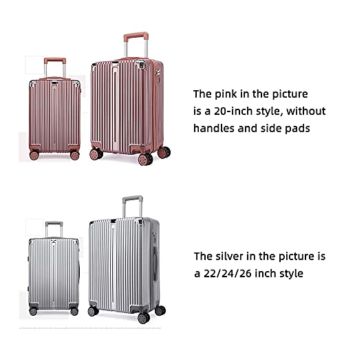 Suitcase, suitcase, durable, pink, silver, black, brown, 20/22/24/26 inches, 3-digit code lock + 4 sets of rotating wheels + zipper type + PVC2