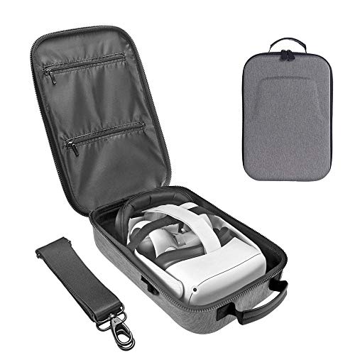 Oculus Quest 2 (オキュラス クエスト) ケース 収納バッグ 保護ケース ハードケース 耐衝撃 大容量 携帯に便 (グレー)