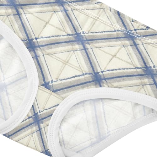 Elastic Waistband Girls' Panties Comfort Underwear for Toddler Geometric Plaid Pattern in Sizes 2T,3T, 4T, 5T, 6Y and 8Y4