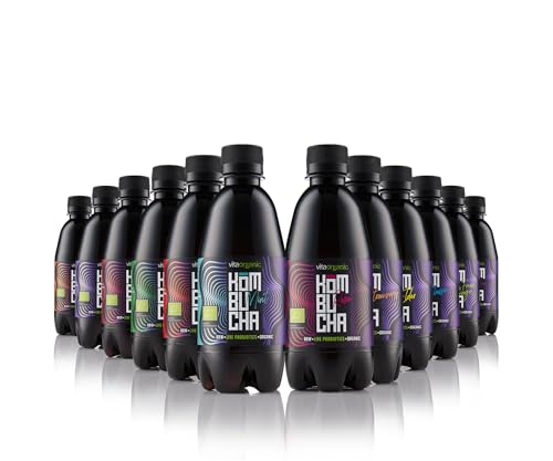 VitaOrganic Té de Kombucha Orgánico 330ml – Té Verde Espumoso con Cultivo de Kombucha Natural Viva – Bebida Fermentada Naturalmente y 100 % Orgánica