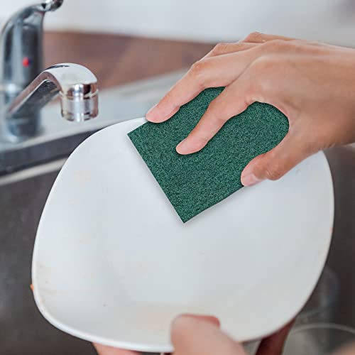 Image of 100-Pack Heavy Duty Green Scouring Pads 4x6 Inch | Reusable Non-Scratch Scrub Pads for Kitchen, Dishes, Pots, Pans, Grills & Household Cleaning | Multipurpose Scrubbers for Tough Stains