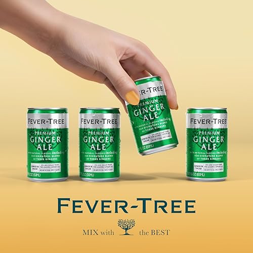 Image of Fever-Tree Ginger Ale - Premium Mixer for Cocktails and Mocktails, 5.1 fl oz Cans, Pack of 8 - Naturally Sourced, Non-GMO