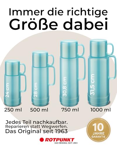 ROTPUNKT Isolierflasche 0,25 L mit integriertem Becher - Hochwertige Isolierkanne Made in Germany I Bis zu 24 h heiß & 36 h kalt (Andreas… – Ansicht 6