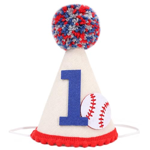 WAUAO Baseball 1st Birthday Party Hat - Rookie Of The Year Birthday Decorations Baseball 1st Birthday Decorations Baseball First Birthday Crown