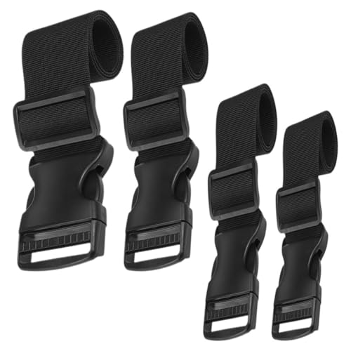 Toyvian 4 Correas de Nylon Ajustables para Equipaje y Bolsas Hebillas Resistentes, Diseño Versátil para Uso Diario y Viajes, Color Negro, Paquete de 4 Unidades