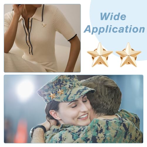 Image of SUPERFINDINGS Alloy Star Badge Lapel Pin Brooches Military Award Pins July Memorial Day Stars for Backpack Clothes