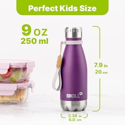 Image of 9 oz Small Water Bottle for Kids,Stainless Steel Vacuum Insulated, 2Pcs