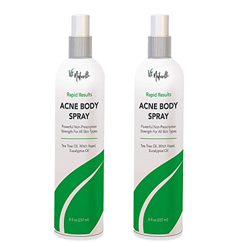 Vie Naturelle Body Acne Spray Treatment with Tea Tree Oil and Salicylic Acid for Men, Women, and Teens - Powerful Non-Prescription Strength Exfoliating Spray for All Skin Types - 2.5% Benzoyl Peroxide