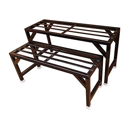 FABFIESTA Single Tier Metal Step Pot Holder, Black, 28 in and 24IN - Image 3