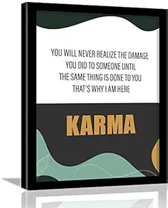 Kotart - Karma - Motivational Quote Framed Poster for Home and Office Wall Decor - Inspirational Frames for Bedroom Living Room Decoration (11x14 inch, Framed)