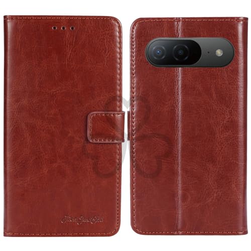 TienJueShi Brown Book Stand Retro Flip Leather Protector Phone Wallet Gel Cover Etui TPU Silicone Case For DOOGEE B10 6.63 inch
