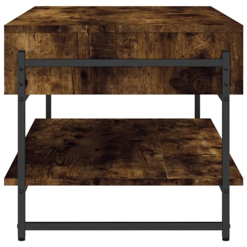 Table basse rectangulaire chêne fumé 90 cm et table d'appoint robuste Tidyard - 7