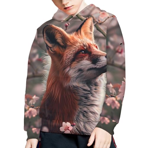 Boys Girls 3D Wolf Print Casual Pullover Hoodies Hooded Sweatshirts Tops Blouse with Pocket2
