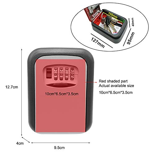 Caixa de Bloqueio de Combinação de 4 Dígitos, Caixa de Bloqueio de Fixação Na Parede Chave