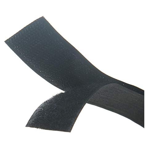 Black Sew On Hook and Loop Tape Set with Non-Adhesive Back Nylon Fabric Fastener 5cm-1m Cover