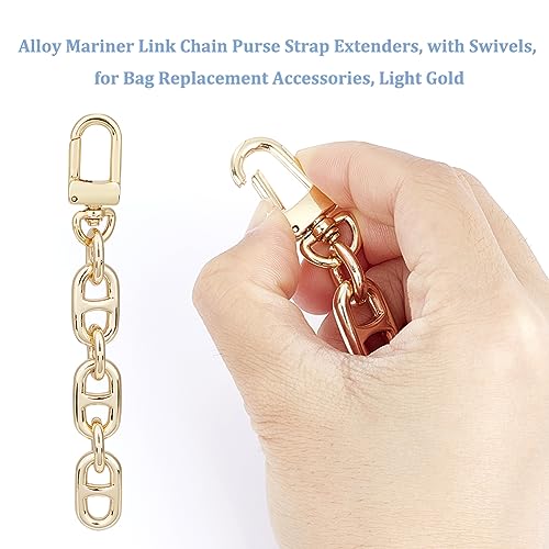 UNICRAFTALE 2 Pcs Bag Extender Chain Alloy Mariner Link Purse Strap Extender for Shoulder Bag Light Gold 11cm Chain Strap Extender Replacement Accessory Bag Chain Straps for Purse Clutch Handbag - Image 4