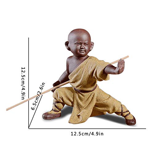 Figura Decorativa Monje Shaolin de Cerámica Kung Fu miniatura 2