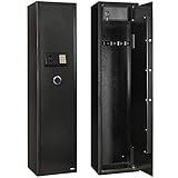 Artist Hand Gun Safe Quick Access 5 Rifles Safe Electric Metal Digital Gun Lockers Electronic Keypad W/ Separate Lockable Compartment Shot Gun Storage Pistol Security Cabinet