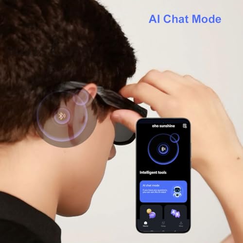 Image of OhO sunshine AI Smart Glasses for Men & Women, Bluetooth Smart Sunglasses with Open Ear Audio & ChatGPT Real-Time Translation (165 Languages), Smart AI Glasses with 10H for Meeting Travel Daily Wear