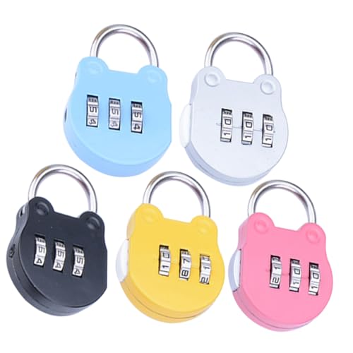 POPETPOP 5 piezas Candado de Combinación Dígitos Resistente para Equipaje y Uso Diario Pequeño y Portátil para Mochilas Armarios y Maletas